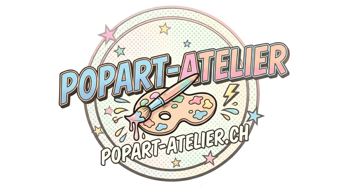 Pop-Art Atelier – Startseite, eine Vorlage im Stil der Pop-Art-Bewegung